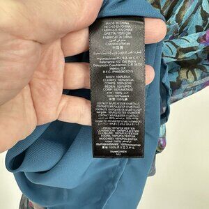 BEBE dress 100% silk 90s inspired floral Y2K sleeveless cutout party colorful XS